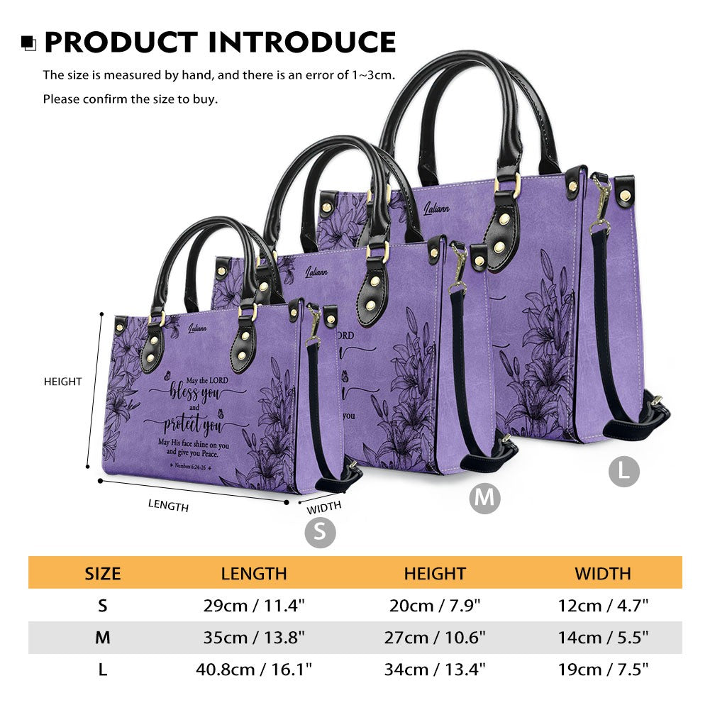 Personalized Purple Christian Leather Bag Set