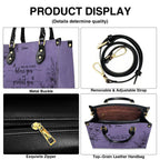Personalized Purple Bible Verse Leather Handbag