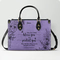 Personalized Purple Bible Verse Leather Handbag