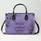 Personalized Purple Bible Verse Leather Handbag