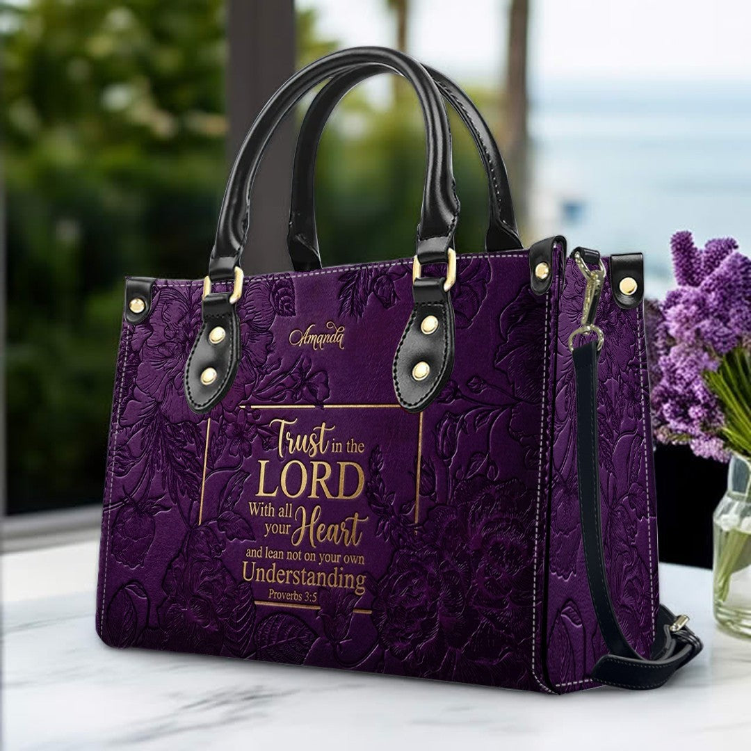 Personalized Christian Bible Verse Leather Tote