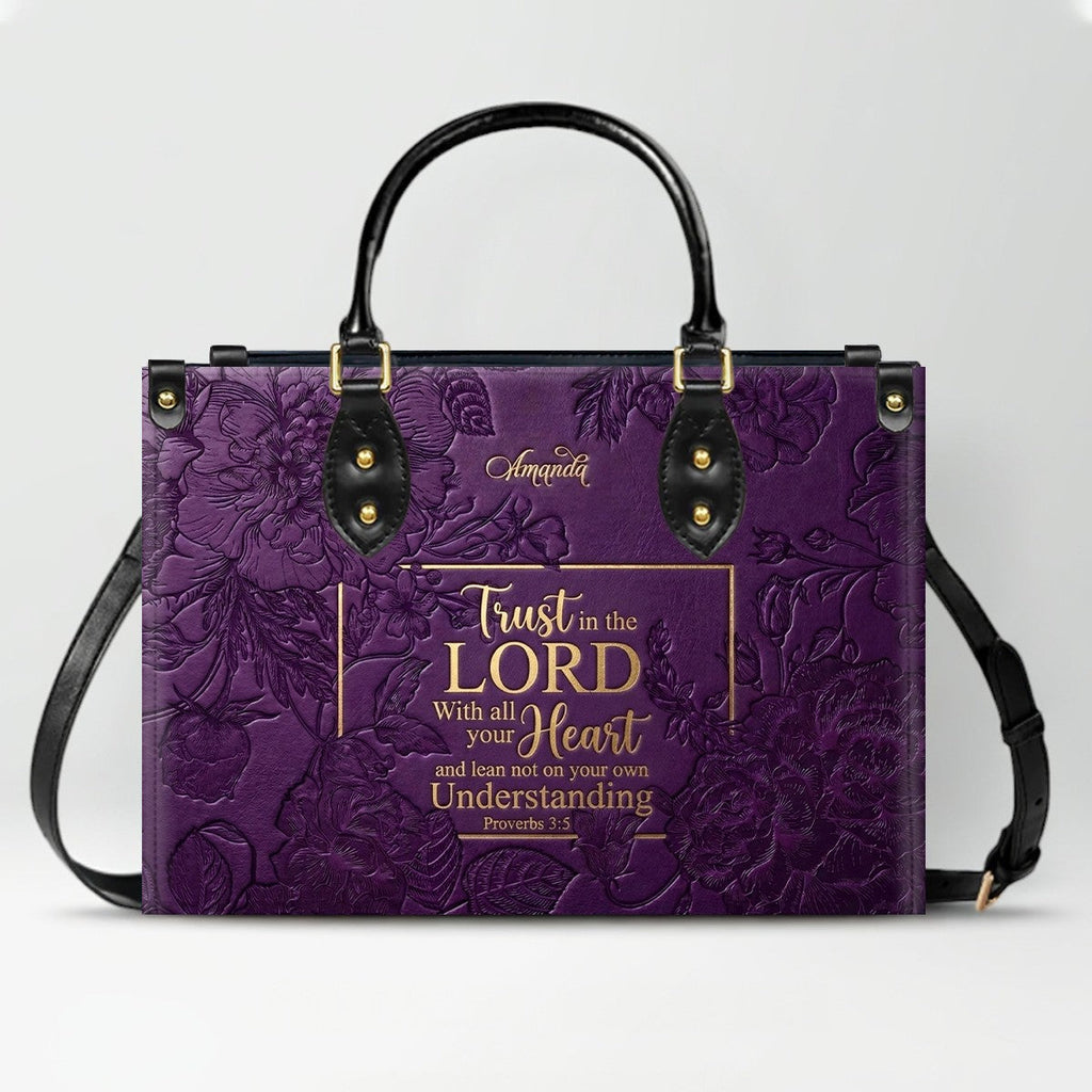 Personalized Christian Bible Verse Leather Tote