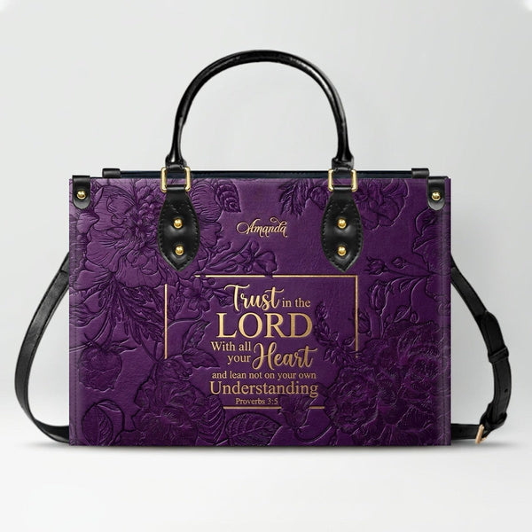 Personalized Christian Bible Verse Leather Tote