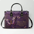Personalized Butterfly Bible Verse Leather Handbag