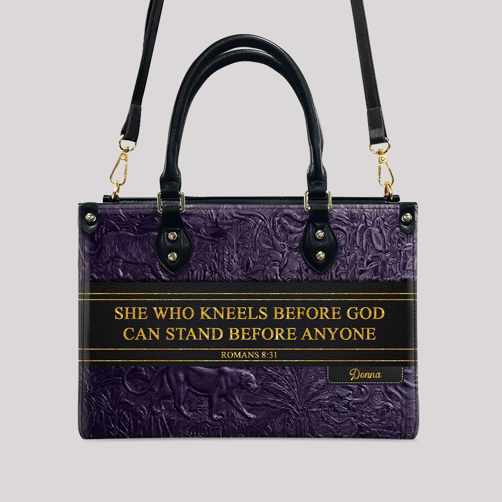 Personalized Christian Faith Leather Tote Bag