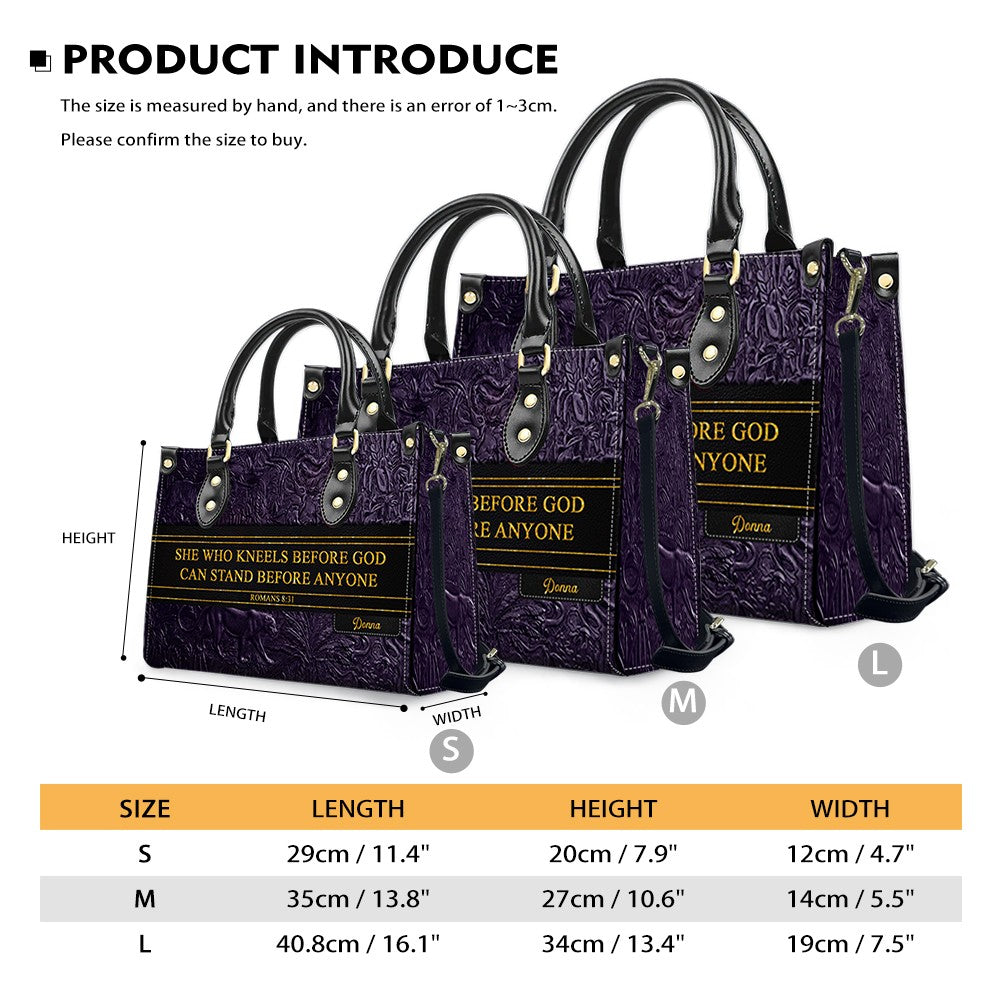 Personalized Christian Faith Leather Tote Bag