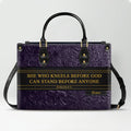 Personalized Christian Faith Leather Tote Bag