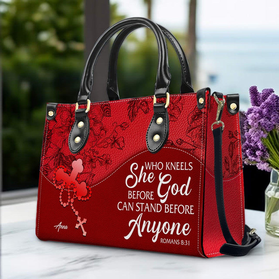 Personalized Bible Verse Leather Handbag