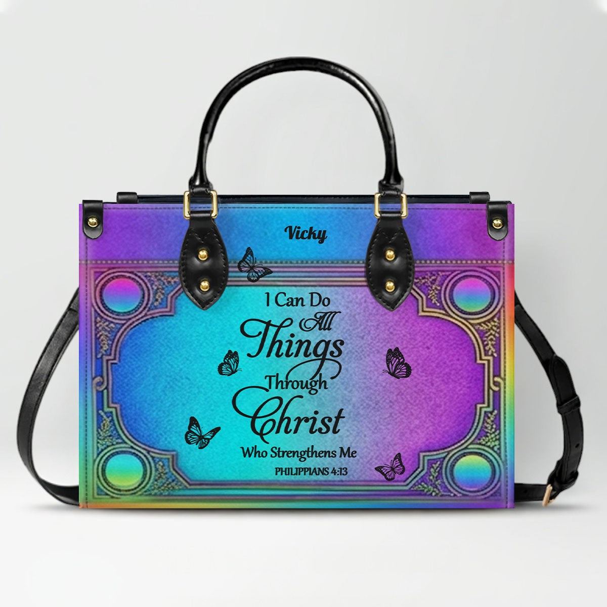 "I Can Do All Things" Personalized Leather Bag Set