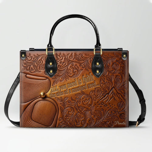 Faith as a Mustard Seed Personalized Leather Bag