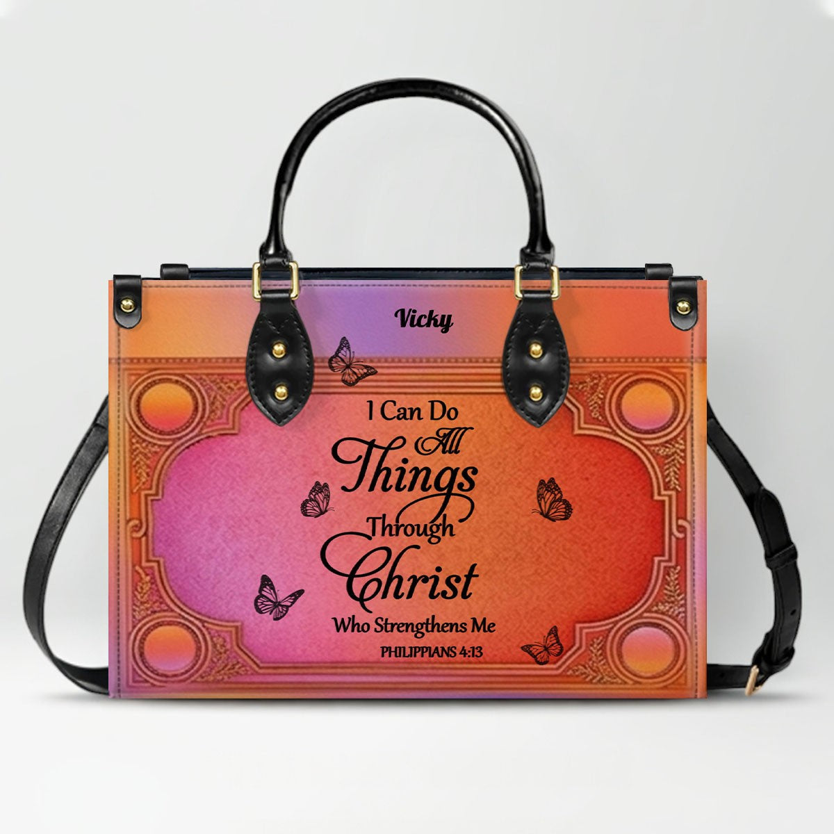 "I Can Do All Things" Personalized Leather Bag Set