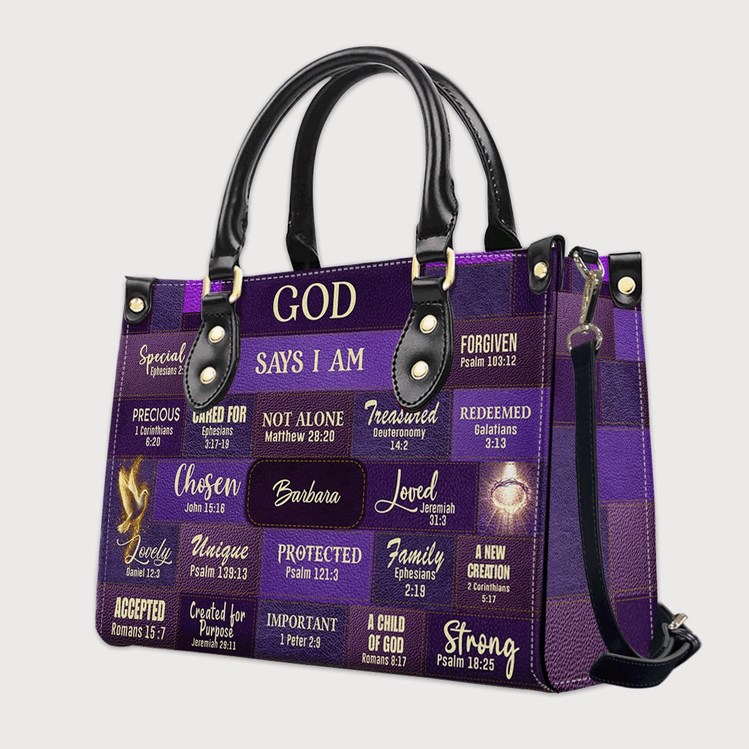 God Says I Am Personalized Christian Handbag
