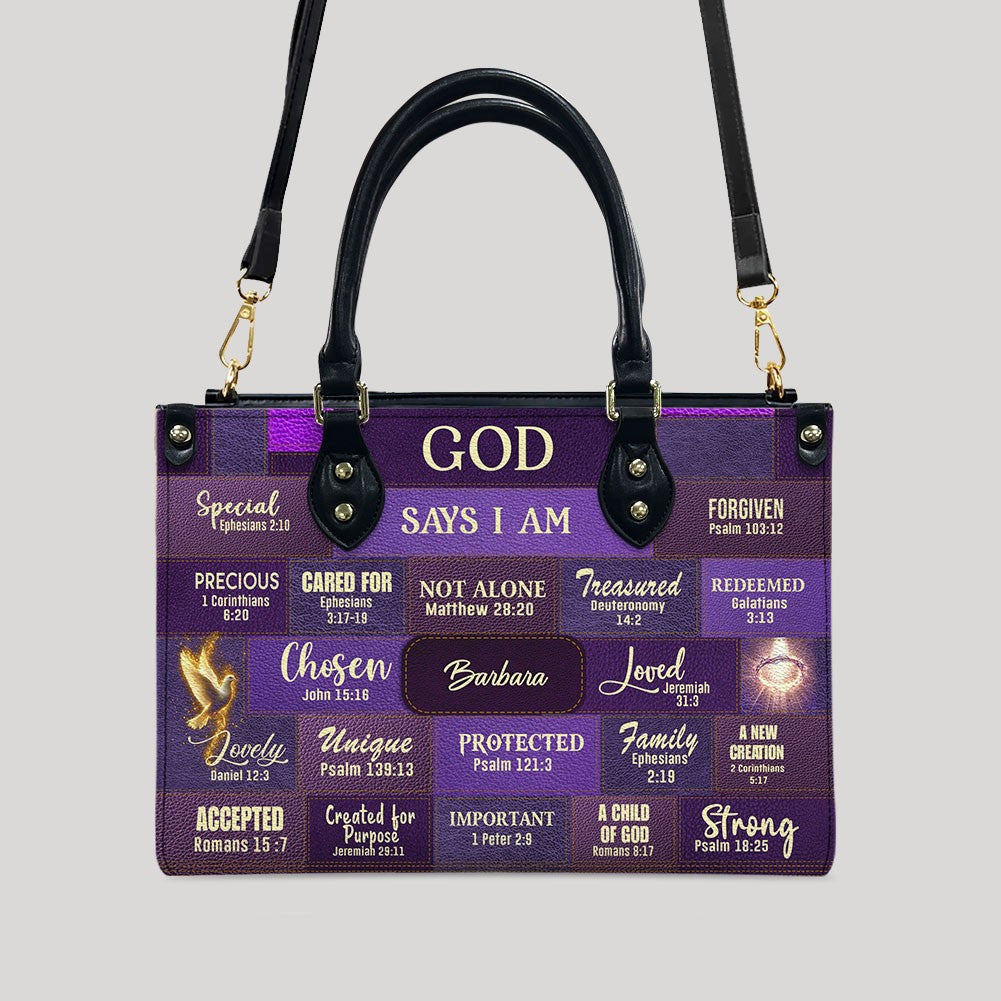 God Says I Am Personalized Christian Handbag