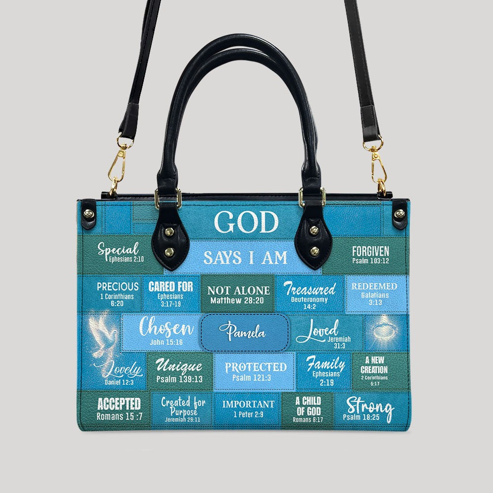 God Says I Am Personalized Christian Handbag