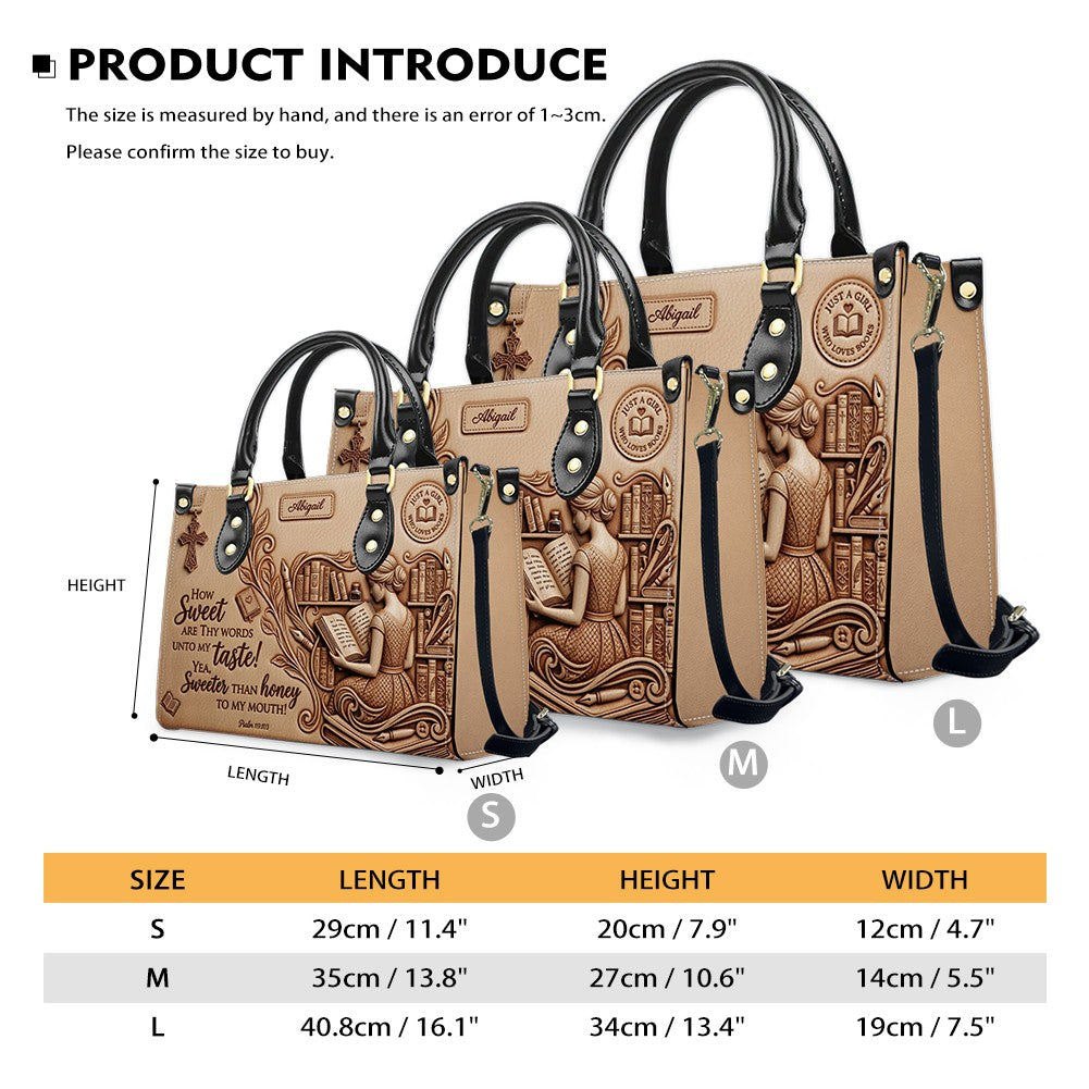 Personalized Scripture Book Lover Leather Handbag