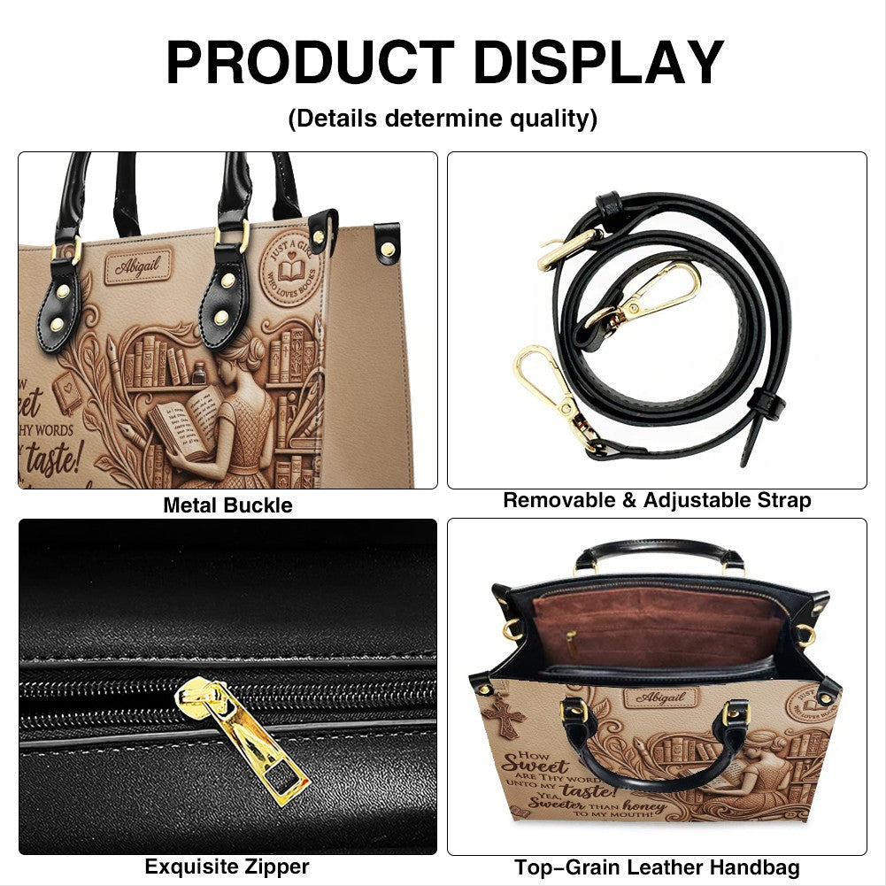 Personalized Scripture Book Lover Leather Handbag