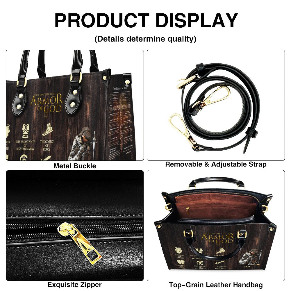 Full Armor of God Personalized Leather Tote Bag