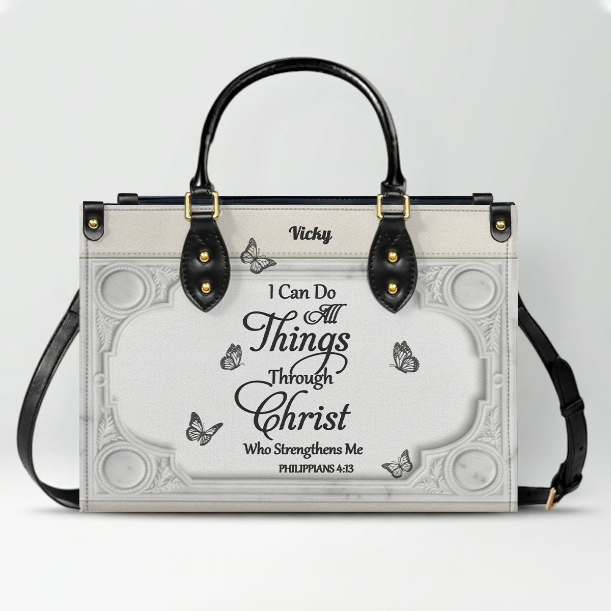 "I Can Do All Things" Personalized Leather Bag Set