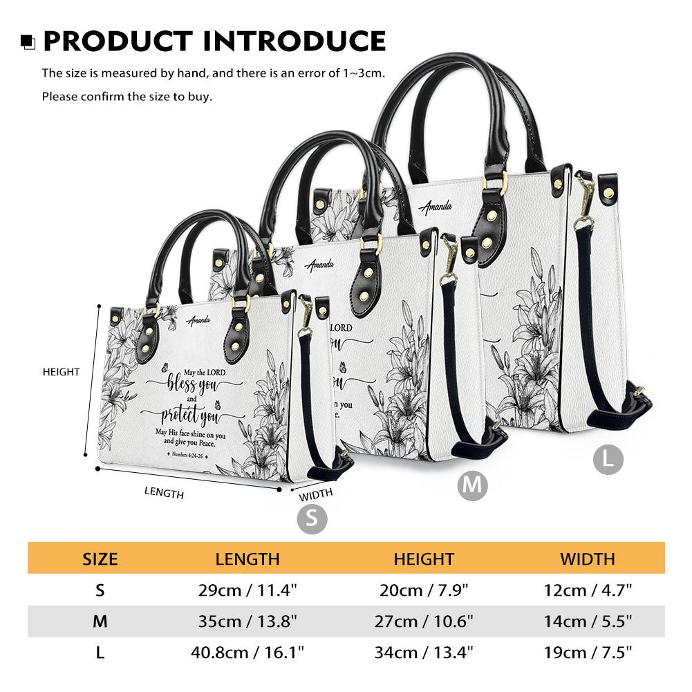 Personalized Bible Verse Leather Tote Bag