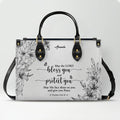 Personalized Bible Verse Leather Tote Bag