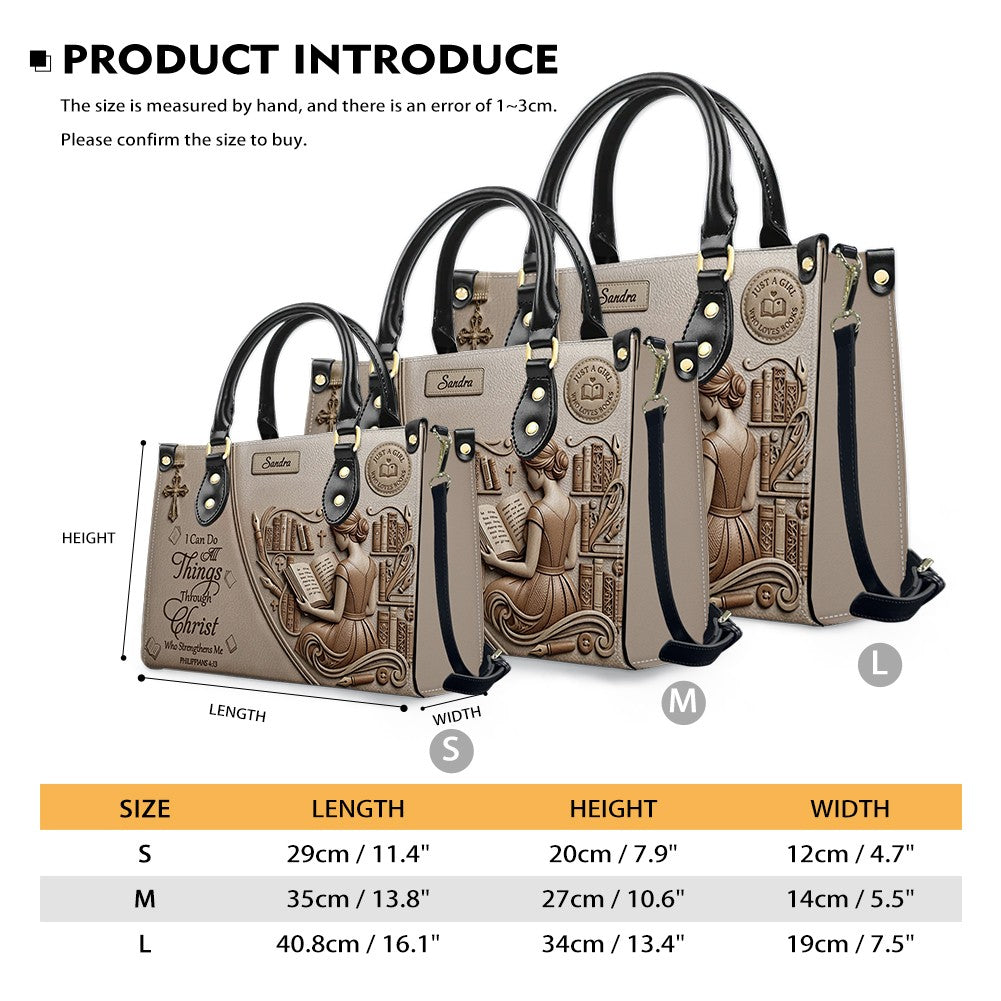 Personalized Christian Book Lover Leather Handbag