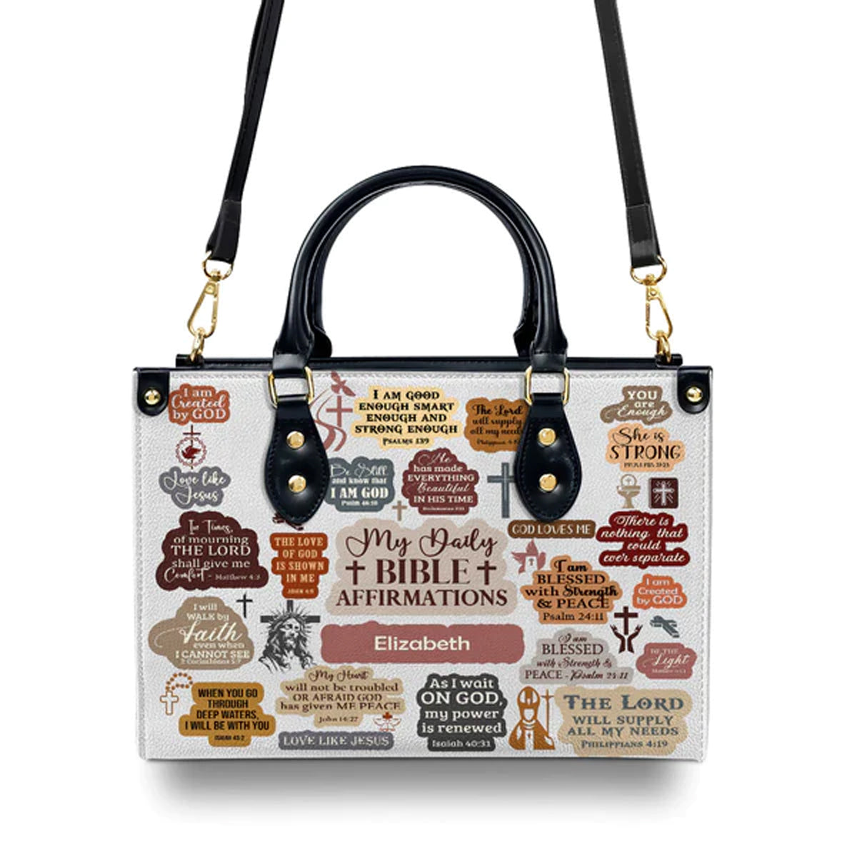 Personalized Bible Affirmation Leather Handbag