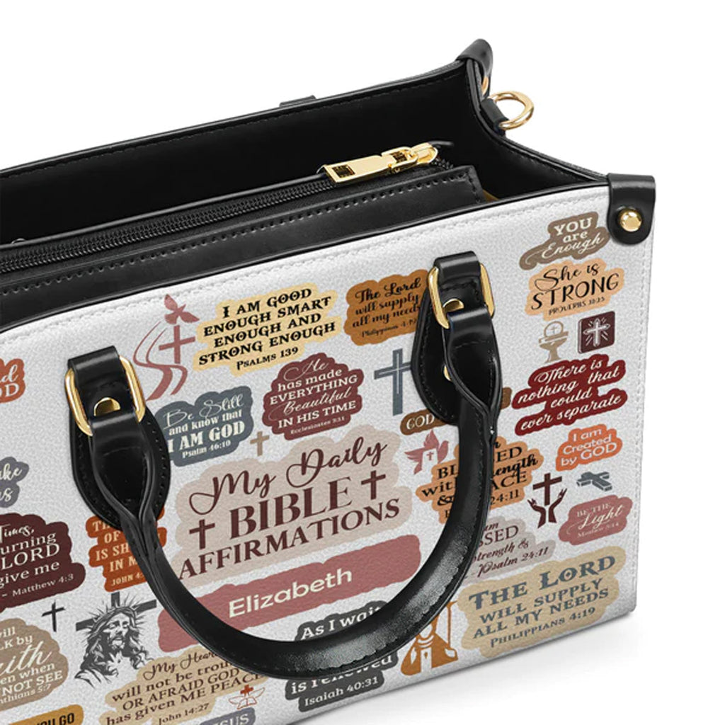 Personalized Bible Affirmation Leather Handbag