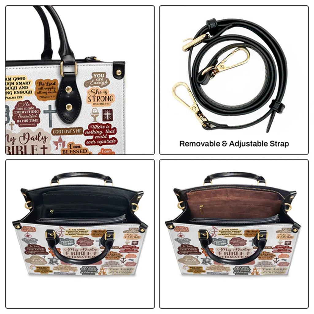 Personalized Bible Affirmation Leather Handbag