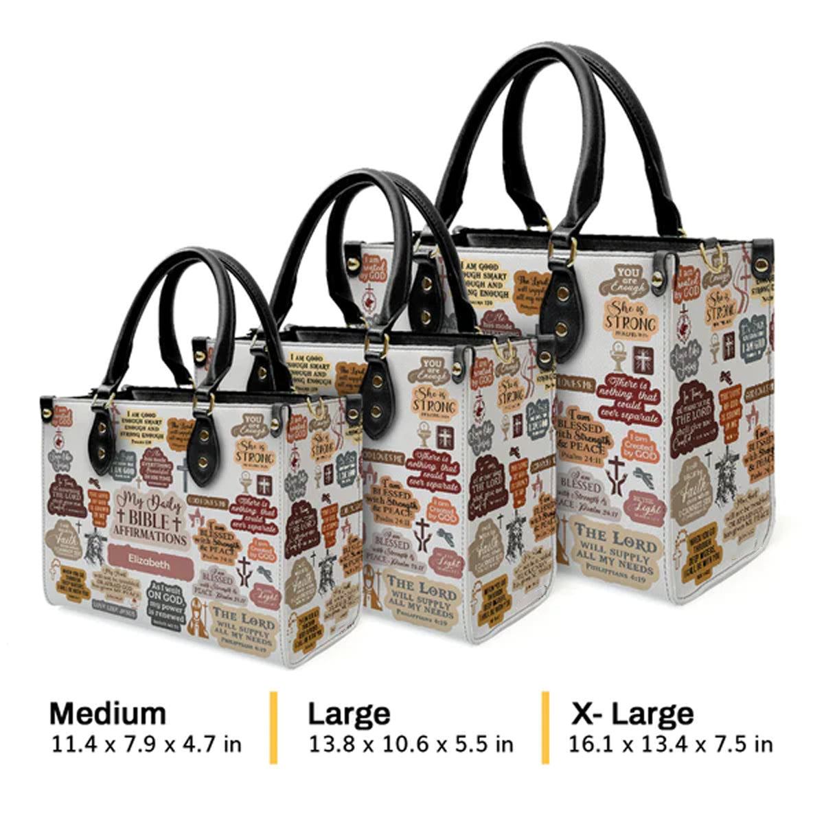 Personalized Bible Affirmation Leather Handbag