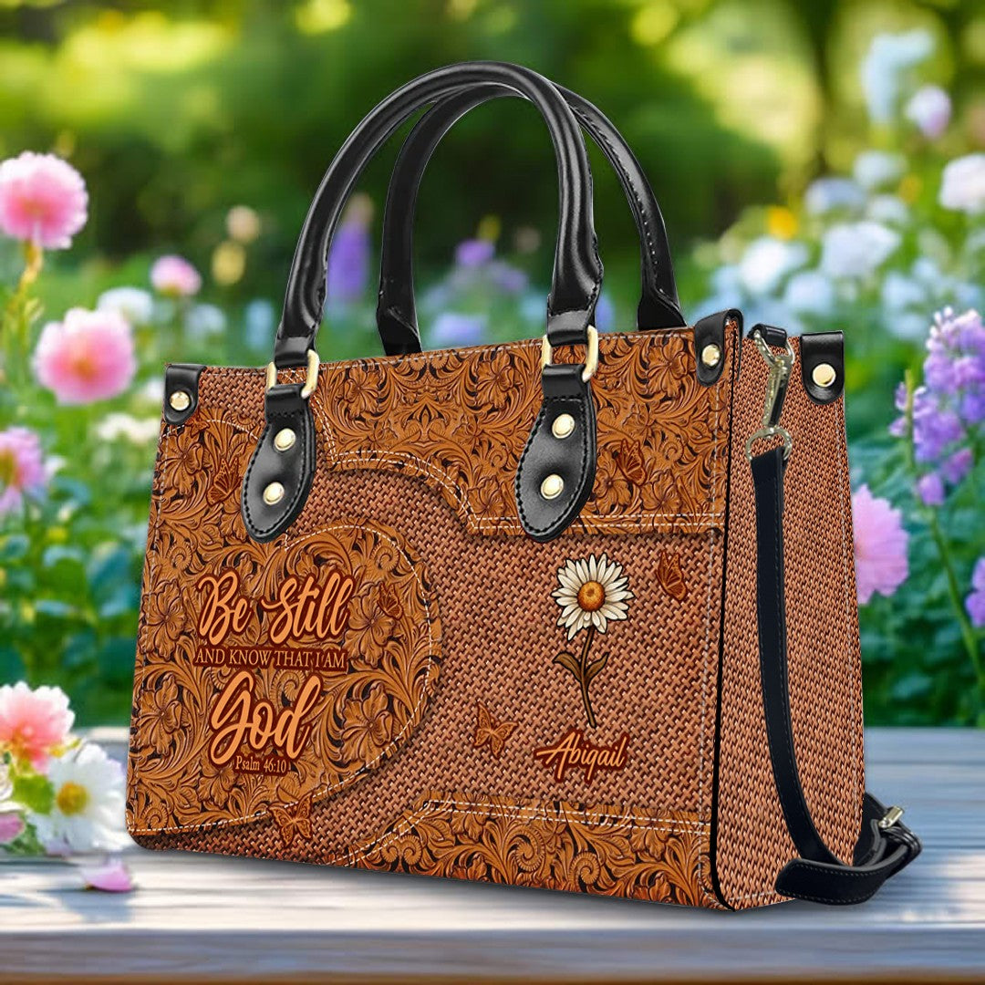Personalized Christian Leather Tote Bag