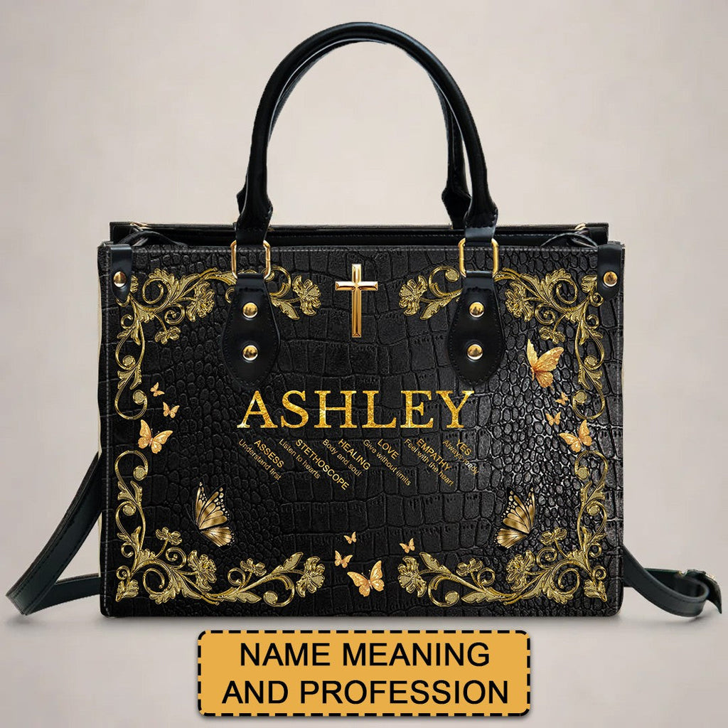 Personalized Teacher Acrostic Leather Handbag