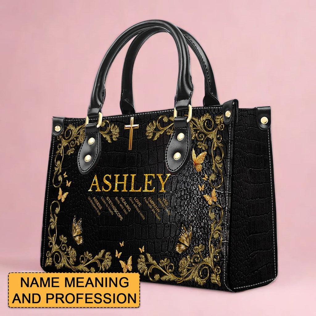 Personalized Teacher Acrostic Leather Handbag
