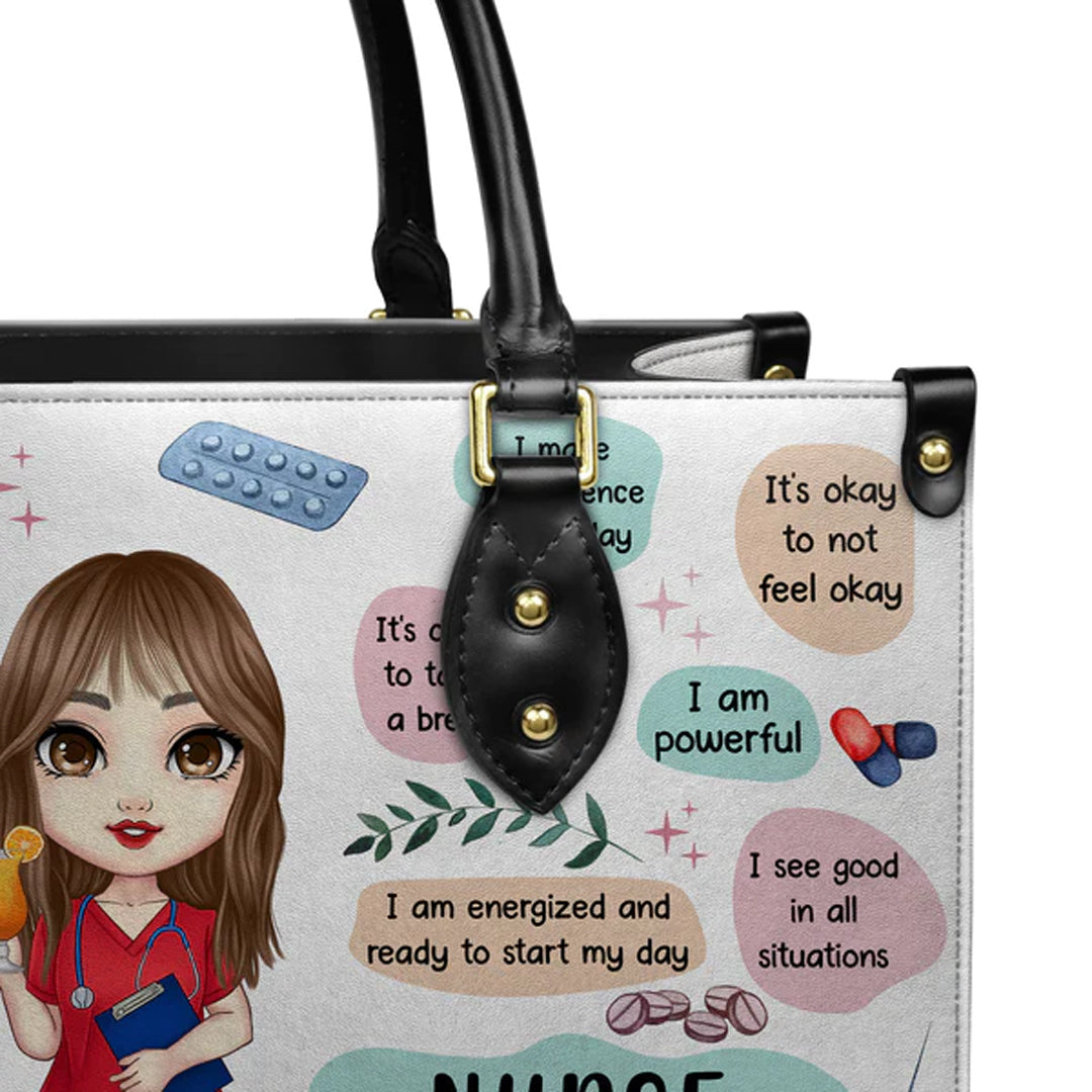 Personalized Nurse Affirmation Leather Handbag