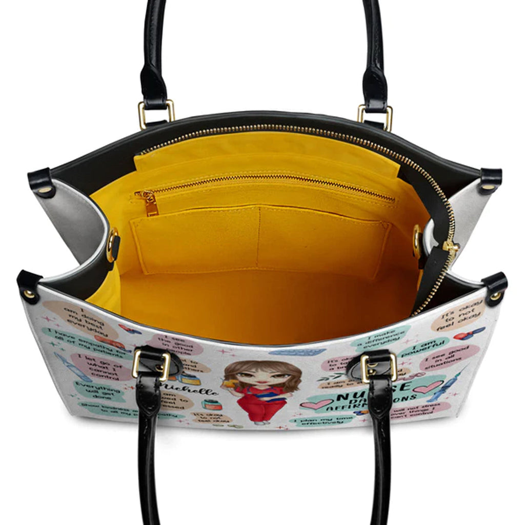 Personalized Nurse Affirmation Leather Handbag
