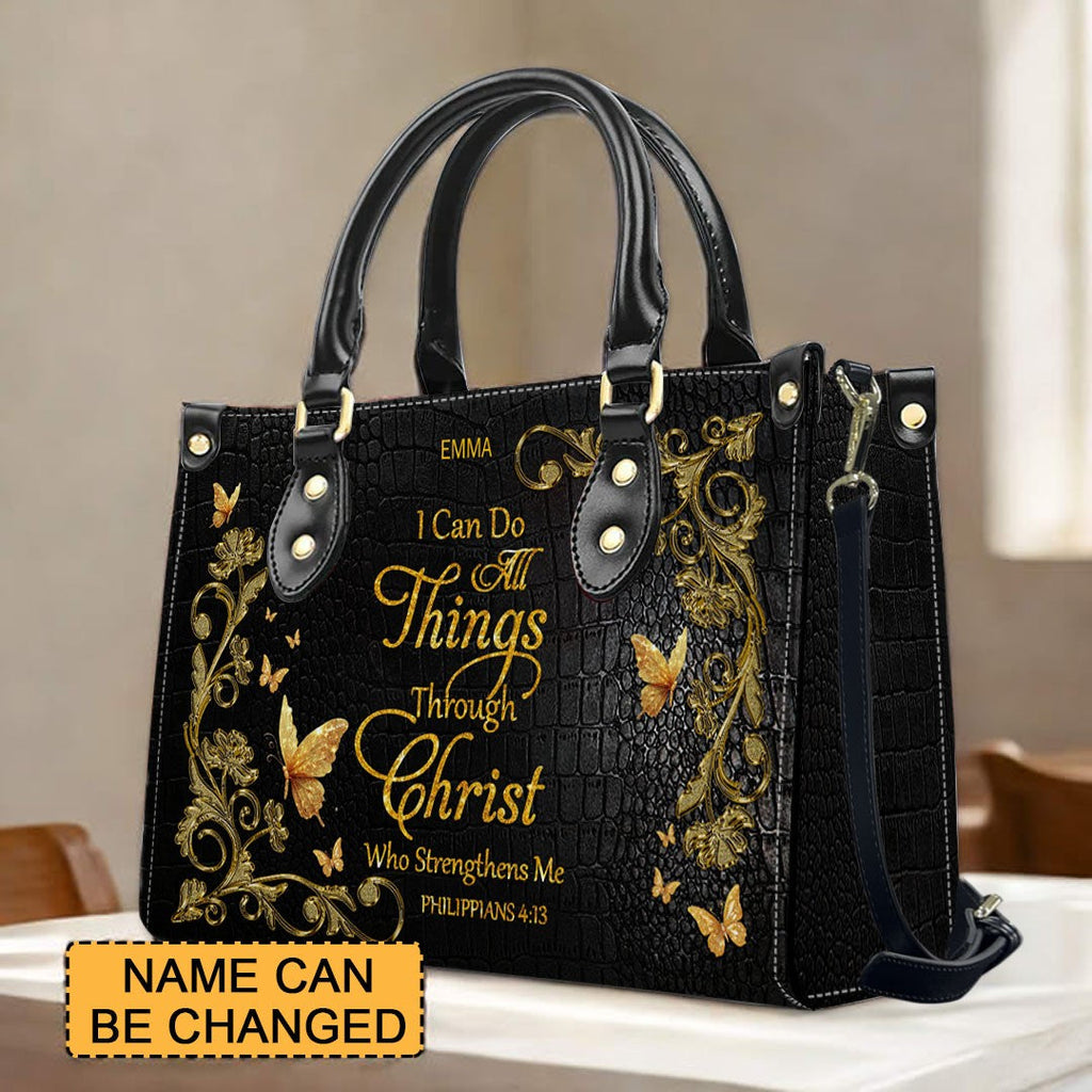 "I Can Do All Things" Leather Tote & Wallet Set