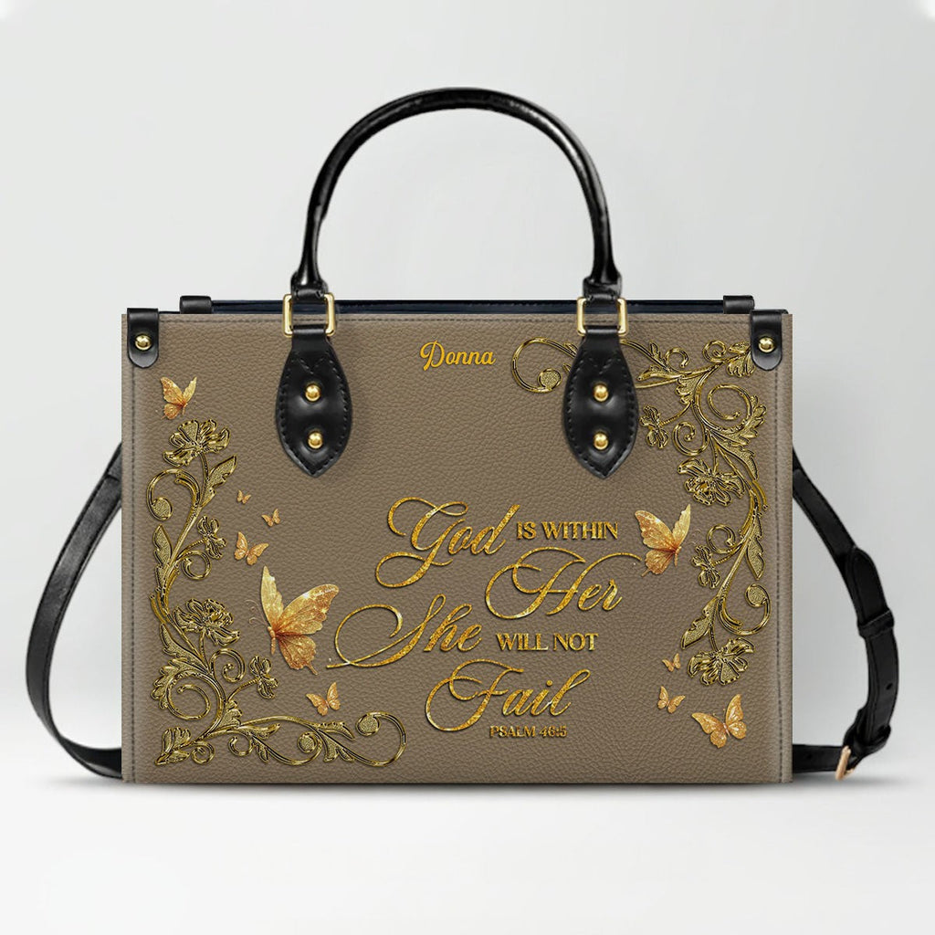 Personalized Christian Leather Tote Bag