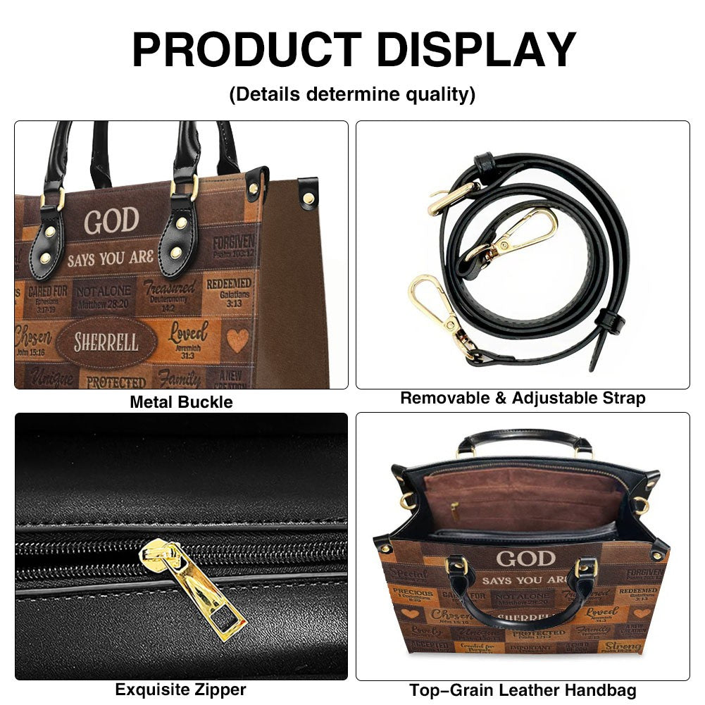 Custom God Says I Am Leather Handbag & Purse Set