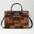 Personalized God Says You Are Leather Tote Bag