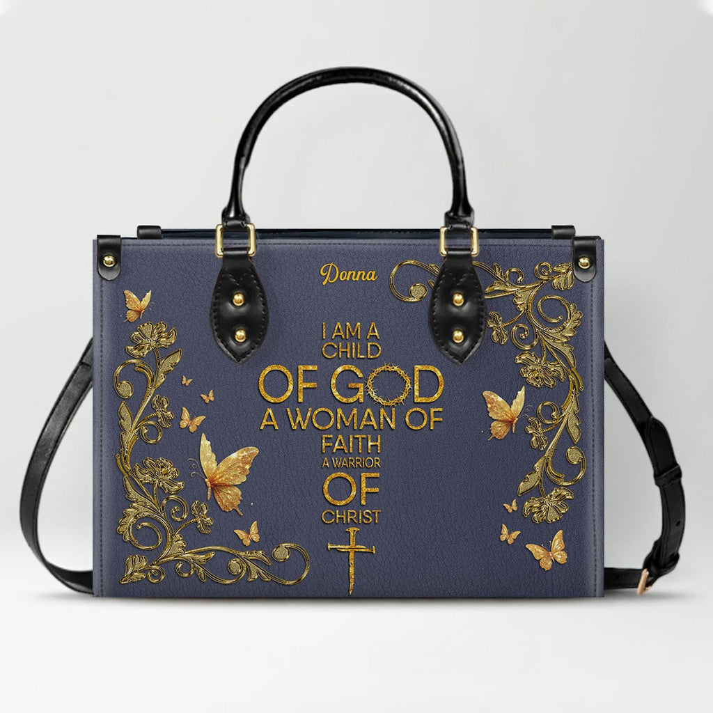 Personalized Bible Verse Leather Tote Bag