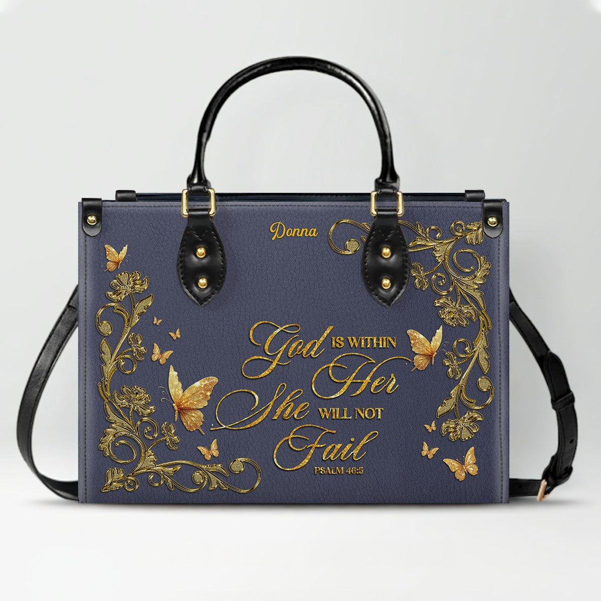 Personalized Christian Leather Tote Bag