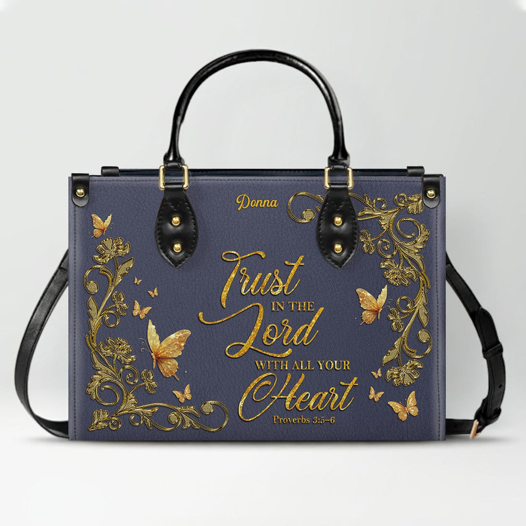 Personalized Bible Verse Leather Tote Bag