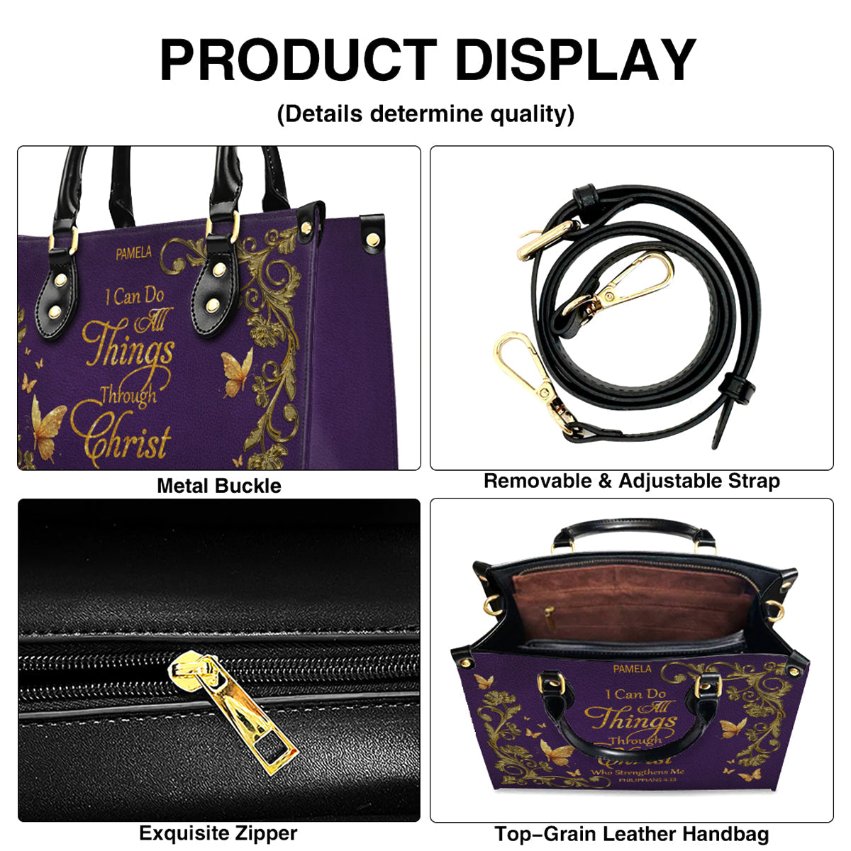 Personalized Christian Leather Handbag & Wallet