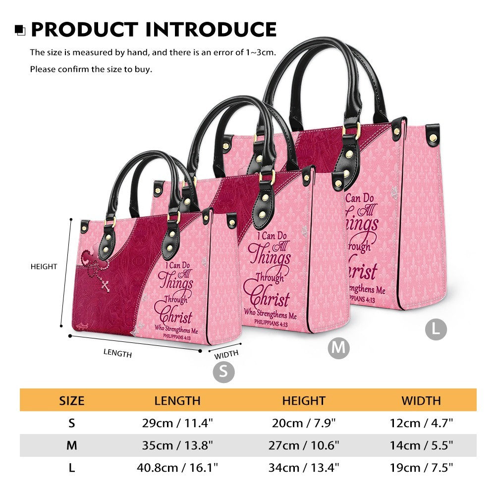 Personalized Christian Leather Tote Handbag