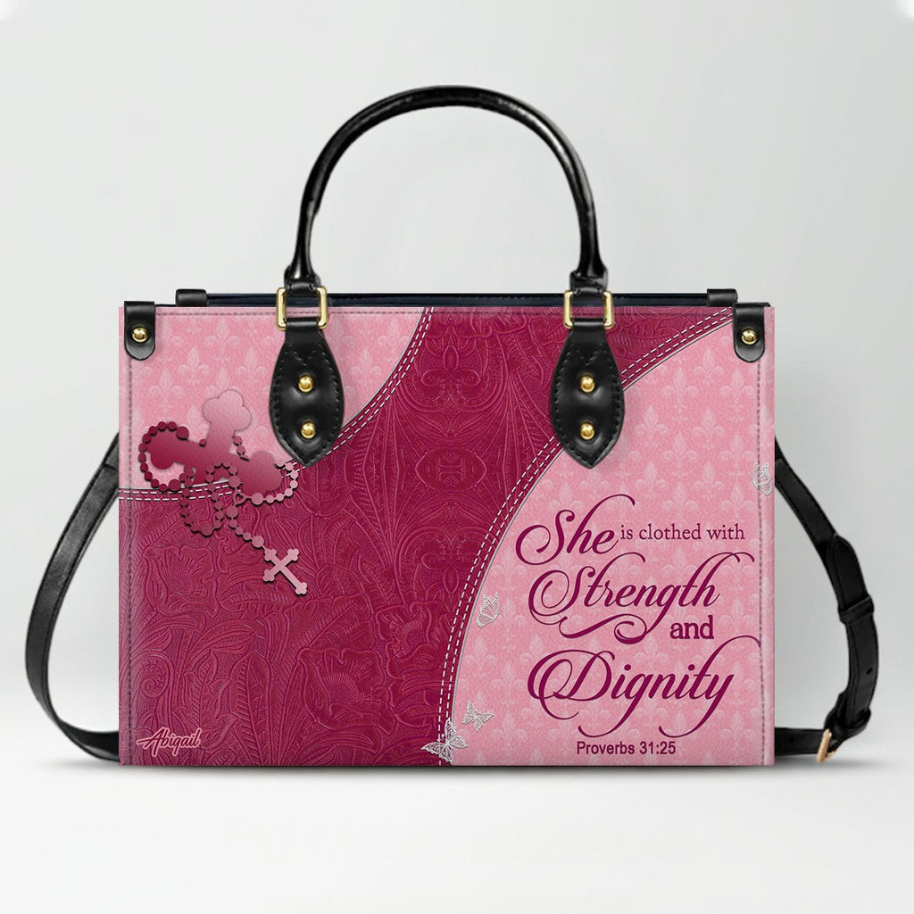 Personalized Christian Leather Tote Handbag