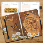 Personalized Psalm 116:2 Daisy Butterfly Leather Prayer Journal