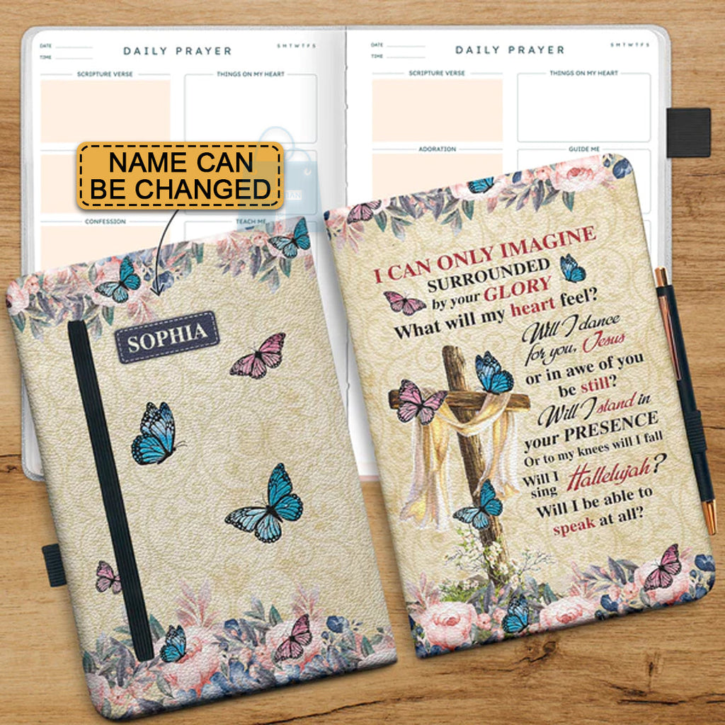 Personalized Floral "I Can Only Imagine" Leather Prayer Journal