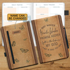 Personalized "Way Maker" Butterfly Leather Prayer Journal