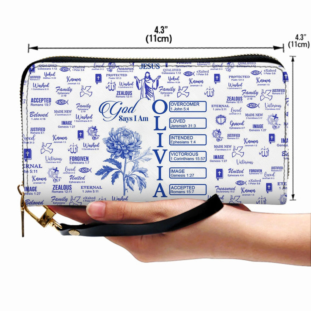 Personalized Christian Long Leather Wallet
