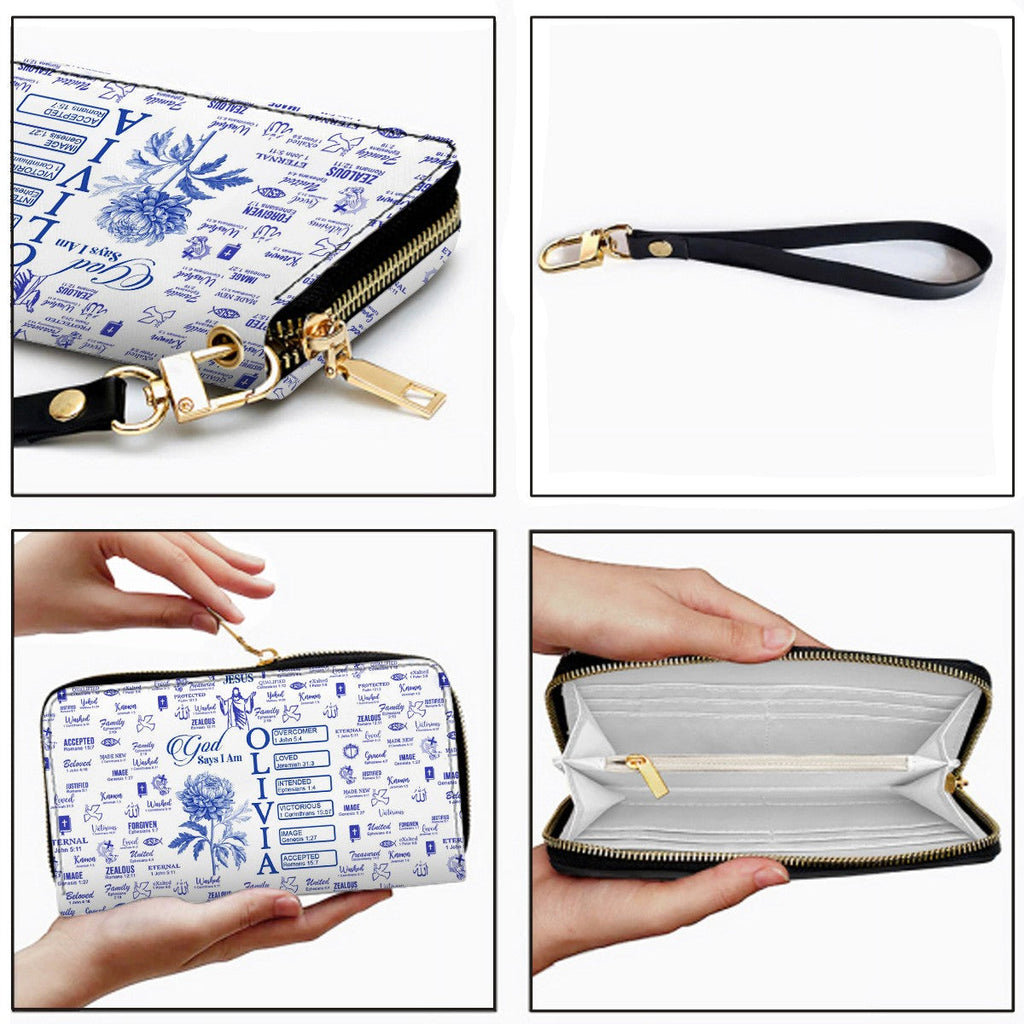 Personalized Christian Long Leather Wallet