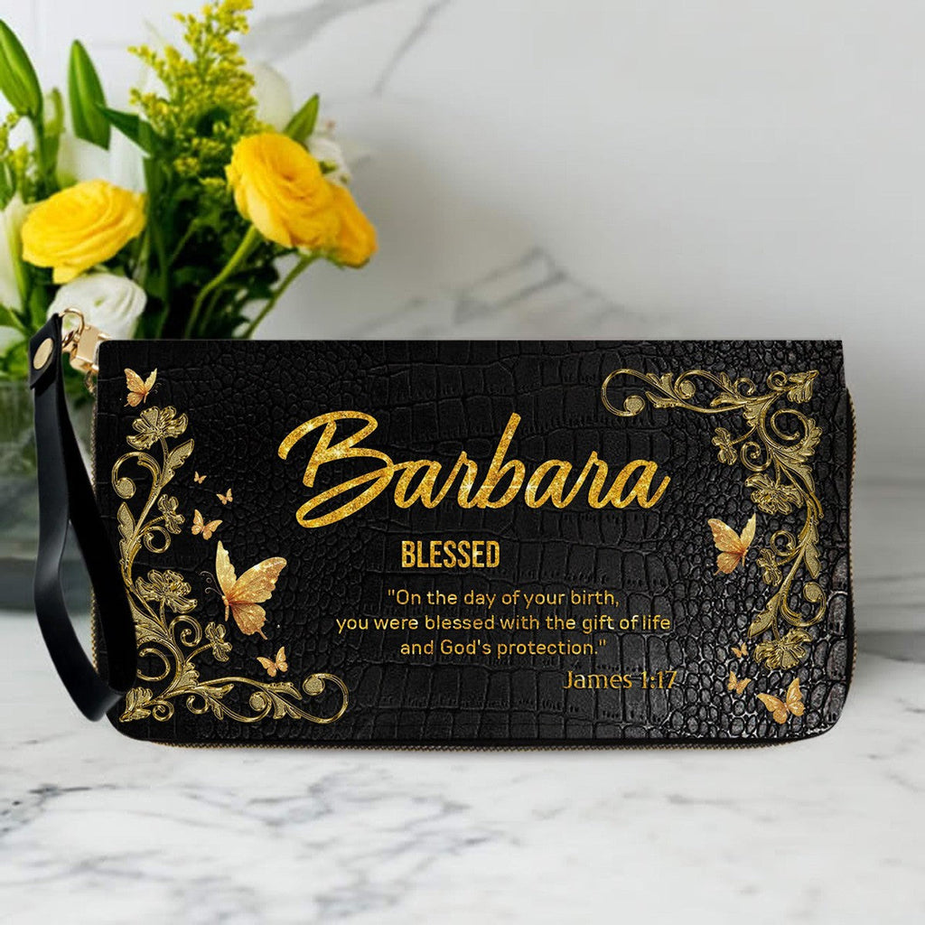 Personalized Christian Leather Wallet for Women